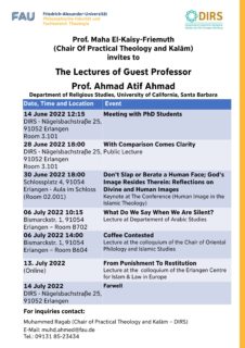 Towards entry "Lectures of Visiting Professor Prof. Ahmad Atif Ahmad"
