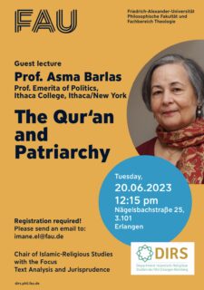 Towards entry "The guest lecture: The Qur´an and Patriarchy (Prof. Asma Barlas)"